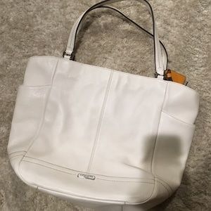 White Coach Park Leather North/South Tote NWOT